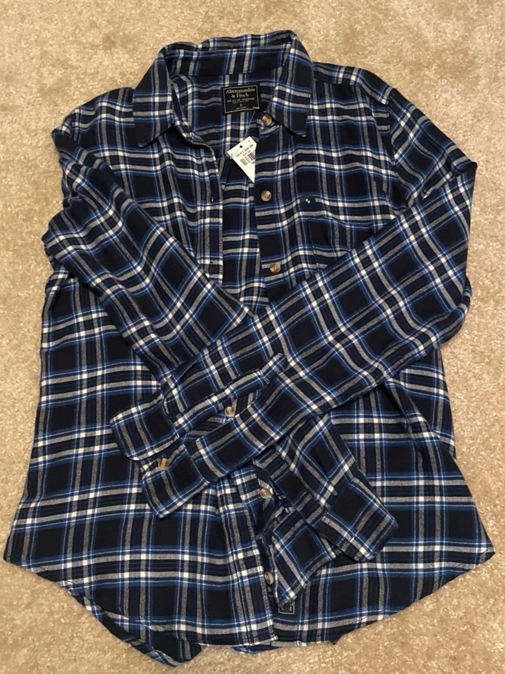 NWT Blue and white flannel